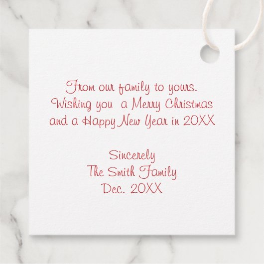 Label met kerstmis (rood) (Achterkant)