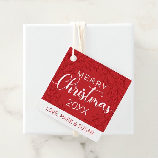 Label met kerstmis (rood) (In situ)