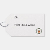Label met kerstrendiercadeau cadeaulabel (Achterkant Horizontaal)