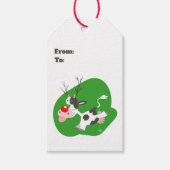 Label met kerstrendiercadeau cadeaulabel (Voorkant)