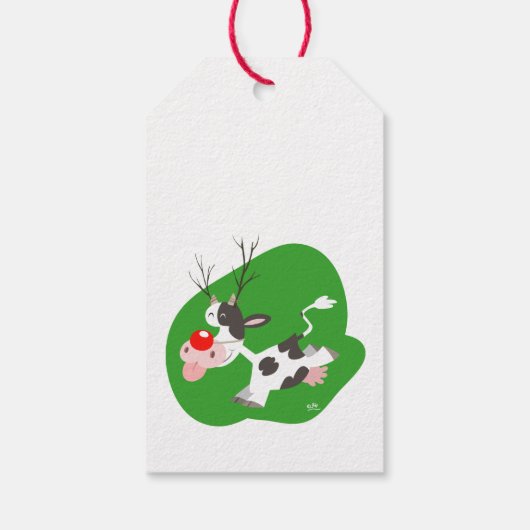 Label met kerstrendiercadeau cadeaulabel (Achterkant)