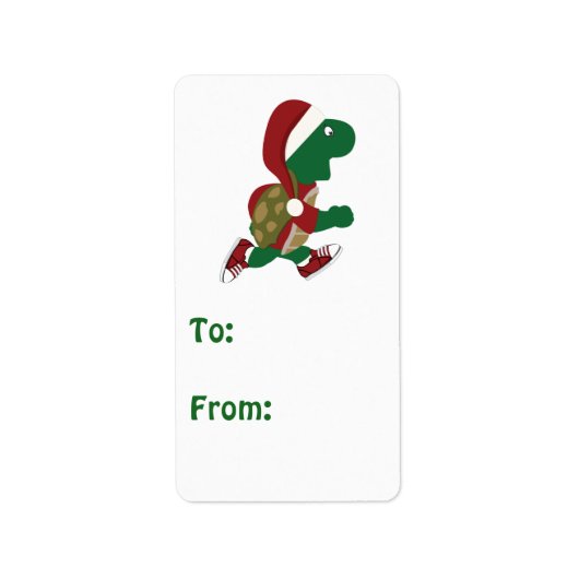 Label met kerstschildpadden (Voorkant)