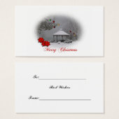 Label met kerstsneeuwscène visitekaartjes (Voorkant /achterkant)