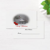 Label met kerstsneeuwscène visitekaartjes (Bureau)