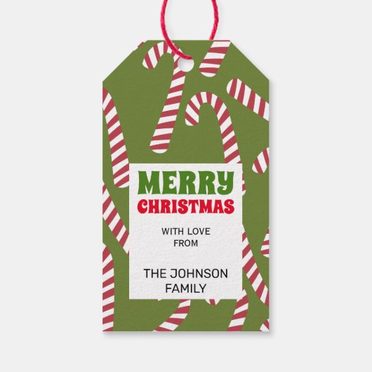 Label met kerstsnoepjes cadeaulabel (Achterkant)