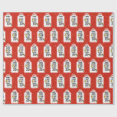 Label met kerstsnoepriet cadeaupapier (Vlak)