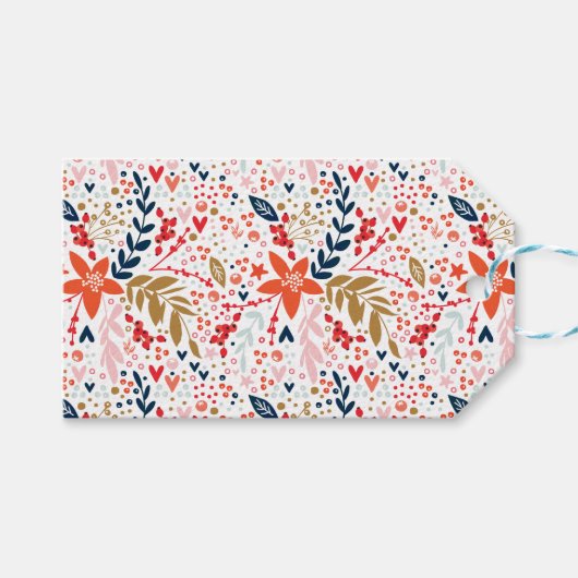 Label met kleurrijke kerstcadeaus cadeaulabel (Voorkant (Horizontaal))