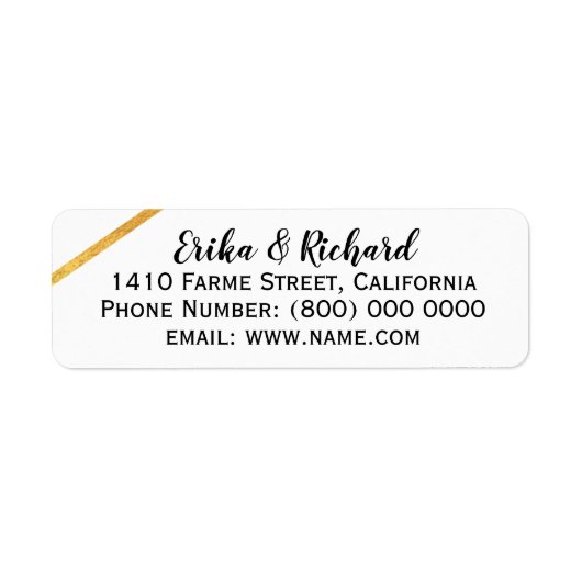 Label met namen en adresgegevens (Voorkant)