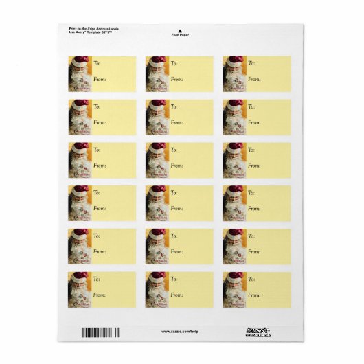 Label met ouderwetse kerstcadeaus (Full Sheet)