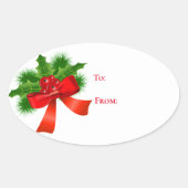 Label met ovaal kerstcadeau (Voorkant)