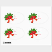 Label met ovaal kerstcadeau (Vel)