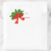 Label met ovaal kerstcadeau (Tas)