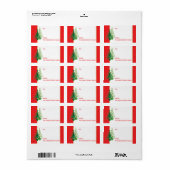 Label met persoonlijke rode, groene, gouden kerstb (Full Sheet)