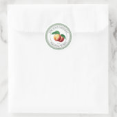 Label met perzikkleurige illustratie behouden (Tas)