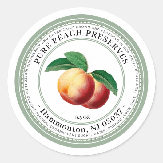 Label met perzikkleurige illustratie behouden (Voorkant)