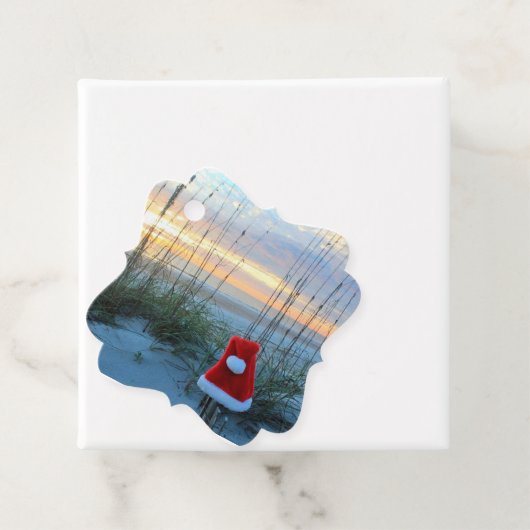 label met Prettige feestdagen strandthema Amelia I (In situ)