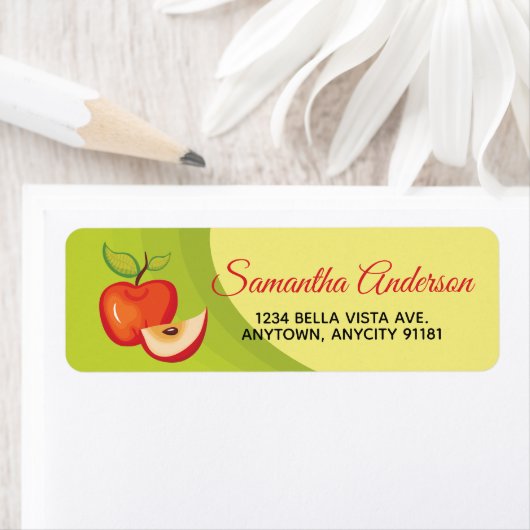 Label met retouradres en verse appels (Insitu)