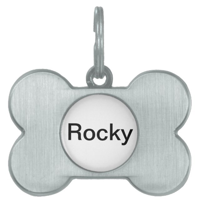 label met "Rocky" Huisdieren Naamplaatje (voorkant)