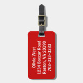 Label met rode bagage bagagelabel (Voorkant verticaal)