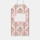 Label met rode roze roze roodbruin met kerstmis cadeaulabel (Achterkant)