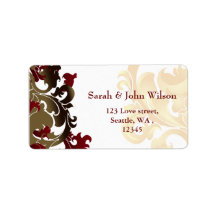 label met rood goudelegantie retouradres