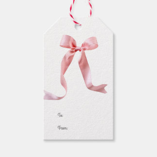 Label met roze boog cadeaulabel