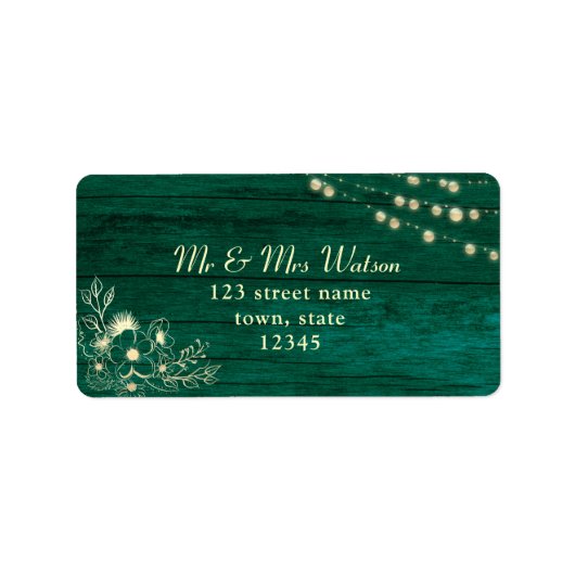 Label met Rustieke Houten Slingerlichtjes (Voorkant)