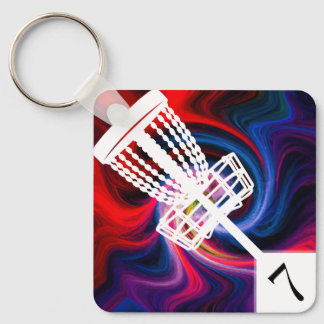Label met schijfgolf sleutelhanger