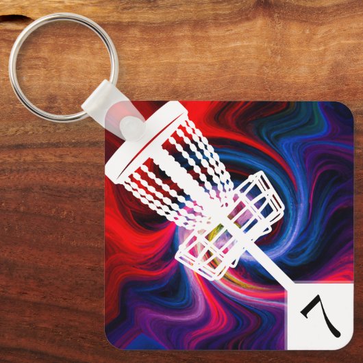 Label met schijfgolf sleutelhanger (Voorkant)