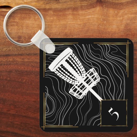 Label met schijfgolf sleutelhanger (Voorkant)