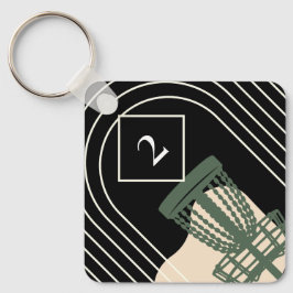 Label met schijfgolf sleutelhanger