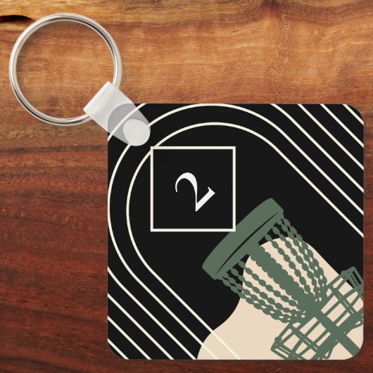 Label met schijfgolf sleutelhanger (Voorkant)