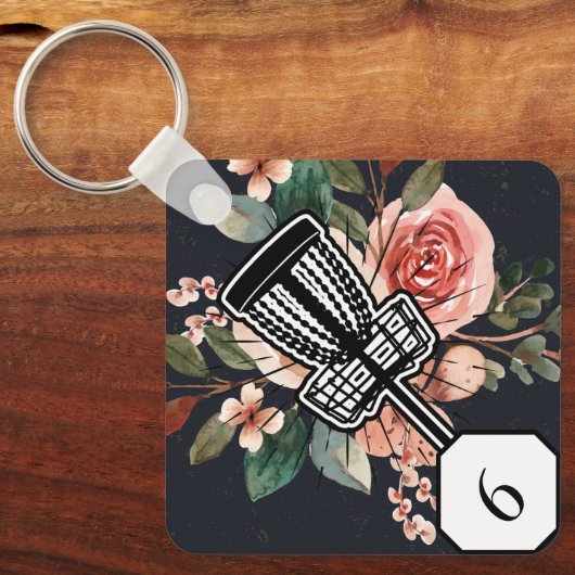 Label met schijfgolf sleutelhanger (Voorkant)