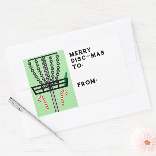 Label met schijfgolf voor kerstcadeaus (Envelop)
