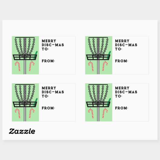Label met schijfgolf voor kerstcadeaus (Vel)