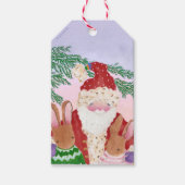 Label met soennieten voor kerstman en bunnies cadeaulabel (Voorkant)