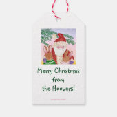 Label met soennieten voor kerstman en bunnies cadeaulabel (Achterkant)