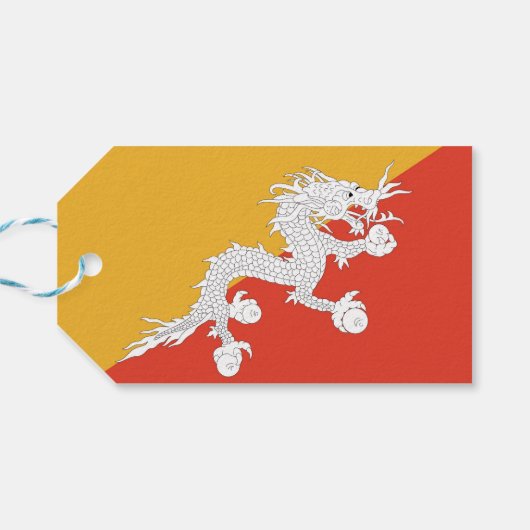 Label met vlag van Bhutan Cadeaulabel (Achterkant Horizontaal)
