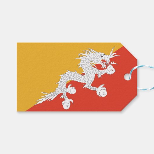 Label met vlag van Bhutan Cadeaulabel (Voorkant (Horizontaal))
