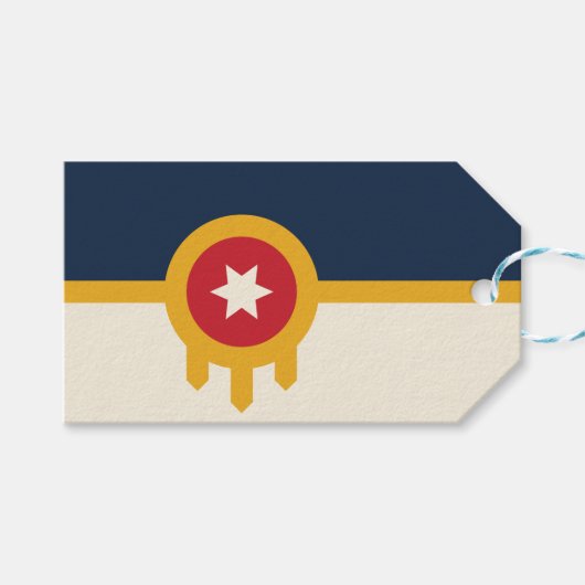 Label met vlag van Tulsa, Oklahoma Cadeaulabel (Voorkant (Horizontaal))