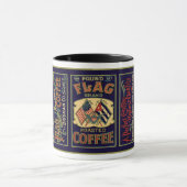  label met vlag, vlag, merk 1 pond mok (Midden)