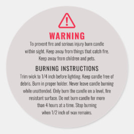 Label met waarschuwingen en brandinstructies voor 