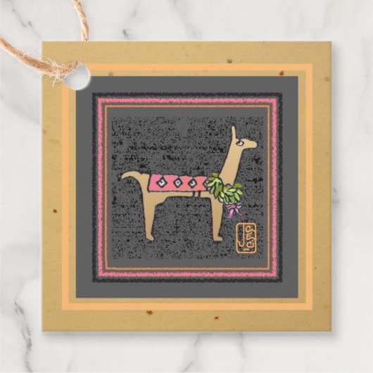 Label met witte llama Gift (Voorkant)