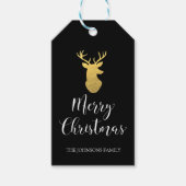 Label met zwarte en gouddroog kerstcadeau cadeaulabel (Voorkant)