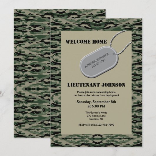 Label militaire hond kaart (Voorkant / Achterkant)