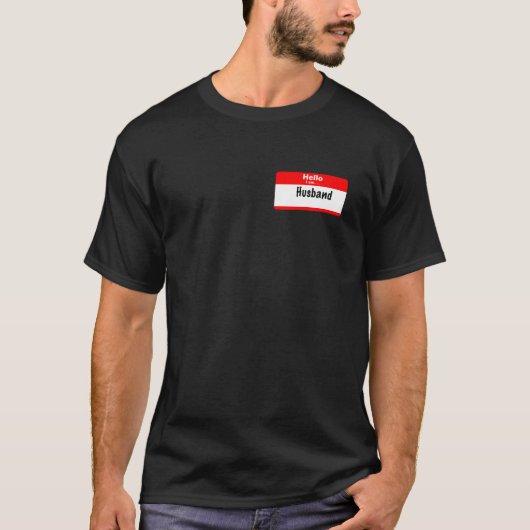 Label naam Hallo ik ben Husband T-shirt (Voorkant)