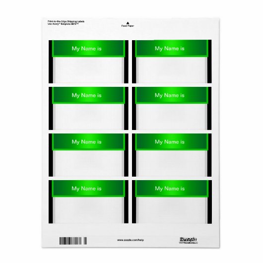 Label Naam Partij Tag Groen (Full Sheet)