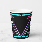 Label Neon Pink Birthday Party Papieren Bekers (Rechts)