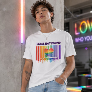 Label Niet Gevonden LGBTQ Pride Barcode Grafisch T-shirt