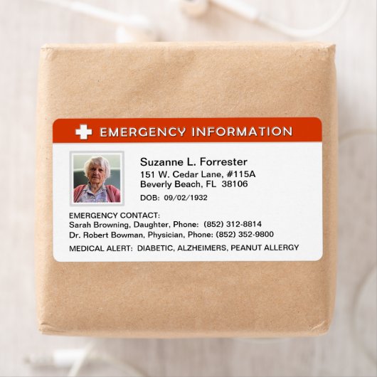 Label - Noodinformatie Contact en Medisch ID (Insitu)